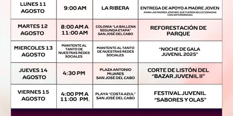  REALIZAN ACTIVIDADES POR LA SEMANA DE LA JUVENTUD 2025 EN LOS CABOS