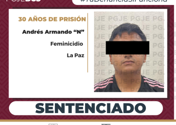 OBTIENE PGJE SENTENCIA DE 30 AÑOS DE PRISIÓN PARA ANDRÉS ARMANDO “N” POR FEMINICIDIO