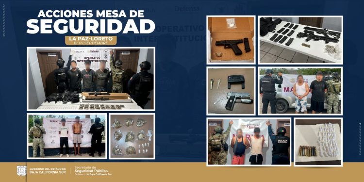 DETIENEN A 12 PERSONAS Y ASEGURAN ARMAS Y NARCÓTICOS EN LA PAZ Y LORETO