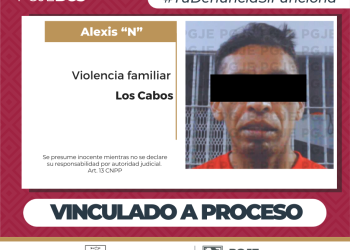 IMPUTADO POR VIOLENCIA FAMILIAR QUEDA VINCULADO A PROCESO EN LOS CABOS
