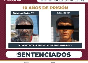OBTIENE PGJE TRES SENTENCIAS DE 10 AÑOS DE PRISIÓN PARA CULPABLES DE LESIONES CALIFICADAS EN LORETO