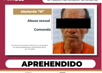 CUMPLIMENTA PGJE ORDEN DE APREHENSIÓN POR ABUSO SEXUAL DE MENOR EN COMONDÚ