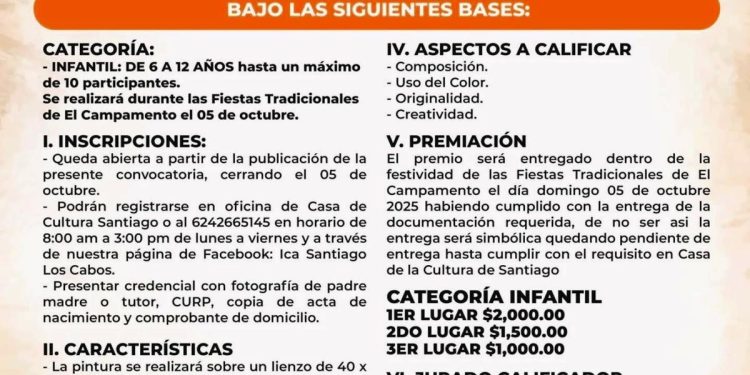 CONVOCAN A PARTICIPAR EN CONCURSO DE PINTURA INFANTIL DE LAS FIESTAS TRADICIONALES EL CAMPAMENTO 2025