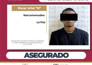 ASEGURA PGJE A UNA PERSONA Y 3 MIL DOSIS DE DROGA EN LA PAZ