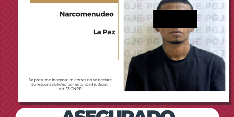 ASEGURA PGJE A UNA PERSONA Y 3 MIL DOSIS DE DROGA EN LA PAZ