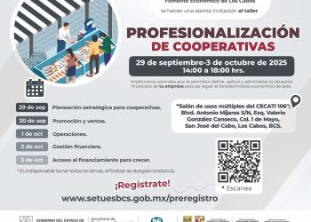 IMPULSA SETUE LA PROFESIONALIZACIÓN DE COOPERATIVAS EN LOS CABOS