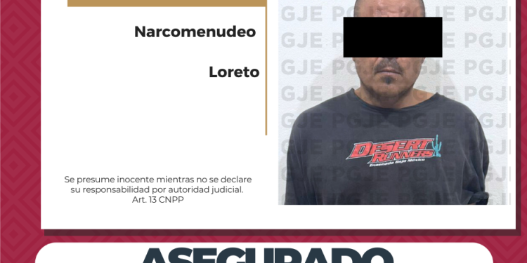 ASEGURA PGJE 250 DOSIS DE NARCÓTICOS Y DETIENE A UNA PERSONA EN LORETO