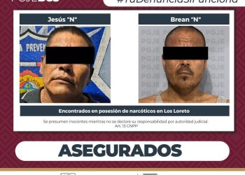 ASEGURA PGJE DROGA Y DETIENE A DOS PERSONAS EN OPERATIVO EFECTUADO EN LORETO