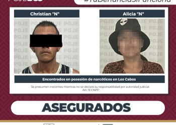 DETIENEN A DOS PERSONAS Y ASEGURAN DROGA EN OPERATIVOS CONTRA EL NARCOMENUDEO EN LOS CABOS