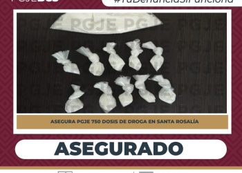 ASEGURA PGJE VEHÍCULO Y 725 DOSIS DE “CRISTAL” EN SANTA ROSALÍA