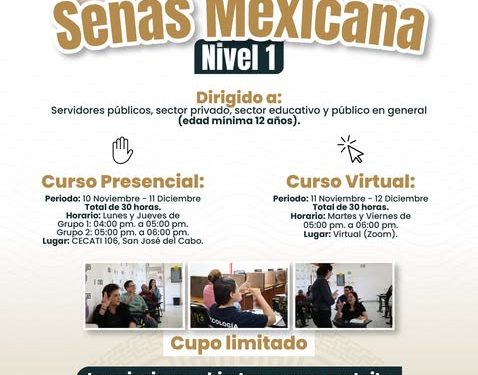 ABREN INSCRIPCIONES PARA CURSOS GRATUITOS DE LENGUA DE SEÑAS MEXICANA EN LOS CABOS