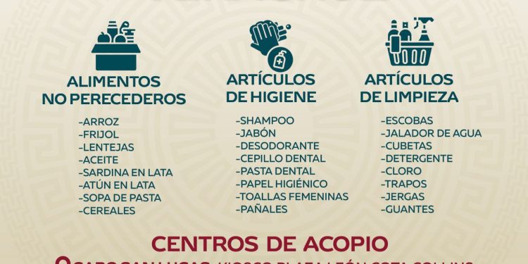 CONVOCA AYUNTAMIENTO DE LOS CABOS A COLECTA SOLIDARIA EN APOYO A FAMILIAS DE VERACRUZ