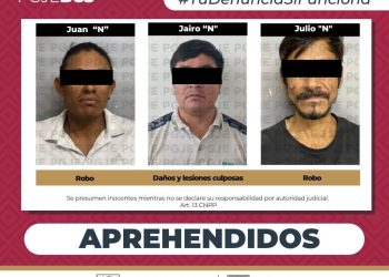 APREHENDE PGJE A 3 PERSONAS IMPUTADAS POR DIVERSOS DELITOS EN LA PAZ Y LOS CABOS