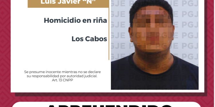 APREHENDE PGJE A PRÓFUGO DE LA JUSTICIA IMPUTADO POR HOMICIDIO EN RIÑA EN CABO SAN LUCAS