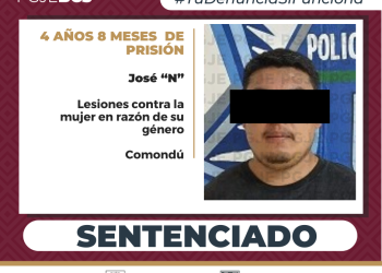 OBTIENE PGJE SENTENCIA DE 4 AÑOS 8 MESES DE PRISIÓN POR DELITO DE LESIONES COMETIDAS CONTRA LA MUJER EN RAZÓN DE SU GÉNERO