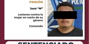 OBTIENE PGJE SENTENCIA DE 4 AÑOS 8 MESES DE PRISIÓN POR DELITO DE LESIONES COMETIDAS CONTRA LA MUJER EN RAZÓN DE SU GÉNERO