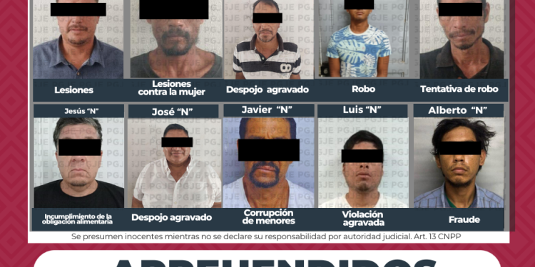 CUMPLIMENTA PGJE 11 ÓRDENES DE APREHENSIÓN