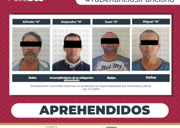 APREHENDE PGJE A 4 PERSONAS IMPUTADAS POR DIVERSOS DELITOS