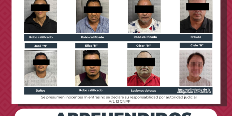 CUMPLIMENTA PGJE 8 ÓRDENES DE APREHENSIÓN CONTRA IMPUTADOS POR DIVERSOS DELITOS