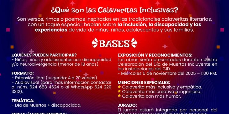 INVITA IMDIS LOS CABOS A LA NIÑEZ Y ADOLESCENTES A PARTICIPAR EN “ CALAVERITAS DE LA INCLUSIÓN 2025”