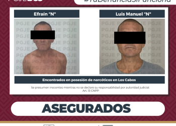 DETIENE PGJE A DOS PERSONAS EN POSESIÓN DE NARCÓTICO EN CABO SAN LUCAS