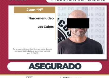 ASEGURA PGJE DROGA Y DETIENE A UNA PERSONA EN OPERATIVO EFECTUADO EN LOS CABOS