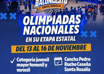EDITH AGUILAR INVITA A LAS OLIMPIADAS CONADE DE BALONCESTO DEL 13 AL 16 EN SANTA ROSALÍA