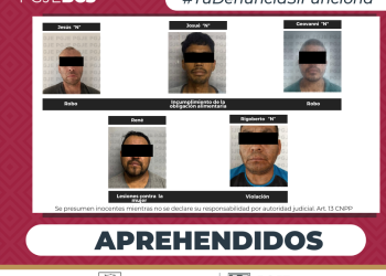 APREHENDE PGJE A 5 HOMBRES POR DIVERSOS DELITOS