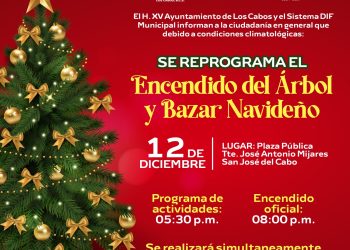 SE REPROGRAMA AL 12 DE DICIEMBRE LA FECHA DEL ENCENDIDO DEL ÁRBOL NAVIDEÑO EN LOS CABOS