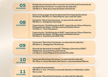 PRESENTAN CARTELERA DE ACTIVIDADES POR EL DÍA DE LOS DERECHOS HUMANOS EN LOS CABOS