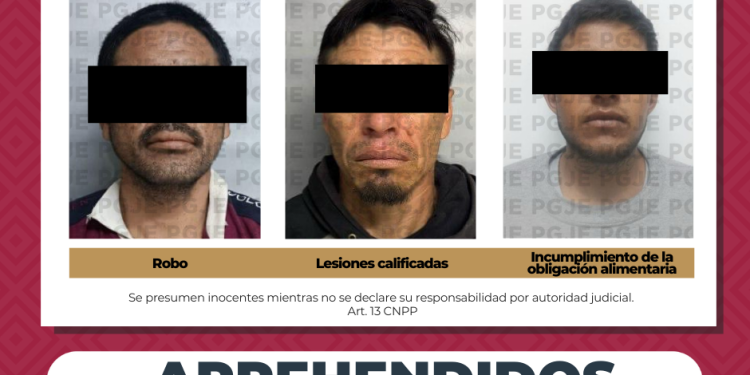 CUMPLIMENTA PGJE 4 ÓRDENES DE APREHENSIÓN POR DIVERSOS DELITOS