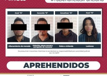 PGJE APREHENDE A 4 PERSONAS POR DIVERSOS DELITOS