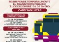 INFORMA AYUNTAMIENTO DE LOS CABOS SOBRE LA SUSPENSIÓN TEMPORAL DEL SERVICIO DE TRANSPORTE PÚBLICO POR AÑO NUEVO