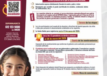 GOBIERNO DE BCS ABRE CONVOCATORIA PARA  LA TERCERA EDICIÓN DEL GABINETE INFANTIL
