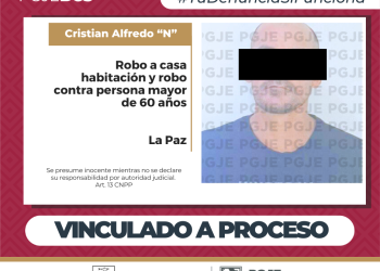 OBTIENE PGJE DOS VINCULACIONES A PROCESO CONTRA IMPUTADO POR ROBOS EN LA PAZ