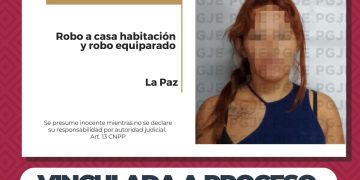 OBTIENE PGJE DOS VINCULACIONES A PROCESO CONTRA IMPUTADA POR ROBOS COMETIDOS EN LA PAZ