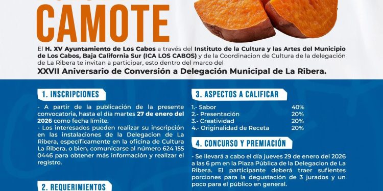 INVITAN A PARTICIPAR EN EL CONCURSO DEL DULCE DE CAMOTE 2026 EN LA RIBERA