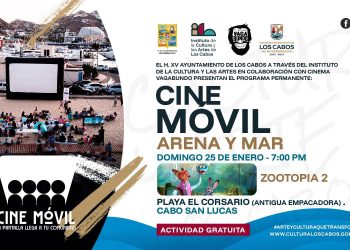 INVITAN A DISFRUTAR CINE GRATUITO AL AIRE LIBRE EN PLAYA EL CORSARIO EN CABO SAN LUCAS