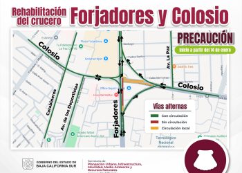 INICIARÁ REHABILITACIÓN NOCTURNA EN EL CRUCERO DE LOS BULEVARES FORJADORES Y COLOSIO EN LA CIUDAD DE LA PAZ