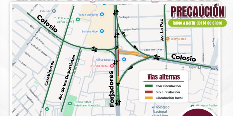 INICIARÁ REHABILITACIÓN NOCTURNA EN EL CRUCERO DE LOS BULEVARES FORJADORES Y COLOSIO EN LA CIUDAD DE LA PAZ