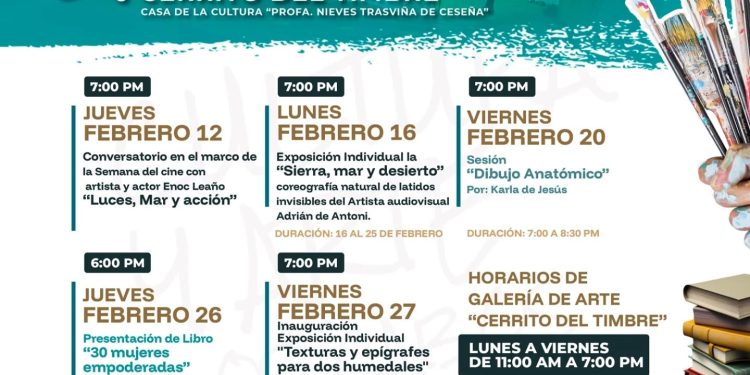 ICA PRESENTA LA AGENDA CULTURAL DE FEBRERO 2026 EN LA GALERÍA CERRITO DEL TIMBRE