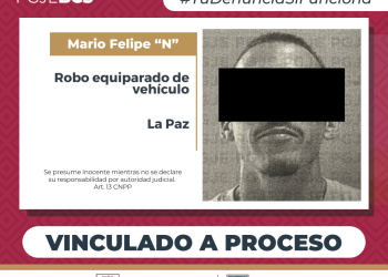 LOGRA PGJE VINCULACIÓN A PROCESO POR ROBO EQUIPARADO DE MOTOCICLETA EN LA PAZ