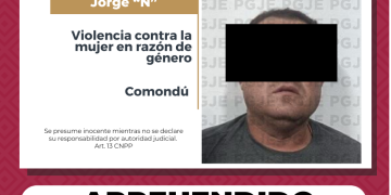 APREHENDE PGJE A JORGE “N”POR LESIONES CONTRA LA MUJER EN RAZÓN DE GÉNERO