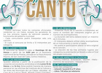 INVITAN EN LOS CABOS A PARTICIPAR EN EL CONCURSO “ AFICIONADOS AL CANTO “ 2026