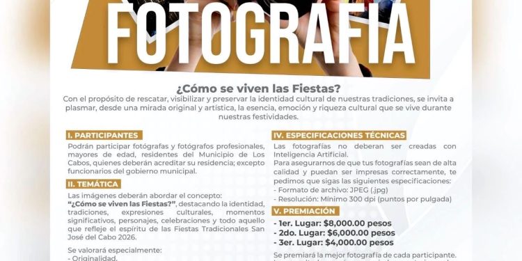 INVITAN A PARTICIPAR EN CONCURSO DE FOTOGRAFÍA POR FIESTAS TRADICIONALES SAN JOSÉ DEL CABO 2026