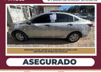 PGJE ASEGURA A UN HOMBRE Y UN VEHÍCULO CON REPORTE DE ROBO EN BAHÍA TORTUGAS