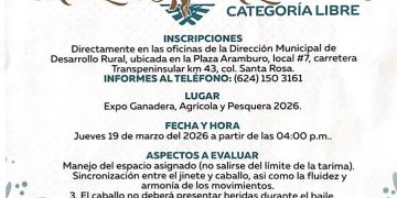 INVITAN A CONCURSOS ECUESTRES Y DE DESTREZA EN LA EXPO GANADERA 2026 DE SAN JOSÉ DEL CABO