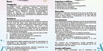 CONVOCAN AL CONCURSO DE CARROS ALEGÓRICOS EN LAS FIESTAS TRADICIONALES SAN JOSÉ DEL CABO 2026