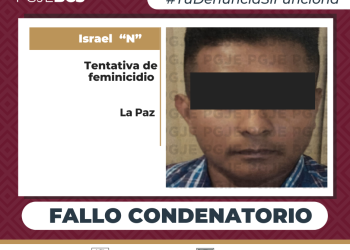 OBTIENE PGJE FALLO CONDENATORIO CONTRA ISRAEL “N” POR TENTATIVA DE FEMINICIDIO