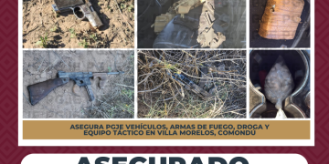 ASEGURA PGJE MÁS 7 MIL DOSIS DE DROGA, ARMAMENTO, VEHÍCULO Y EQUIPO TÁCTICO EN VILLA MORELOS